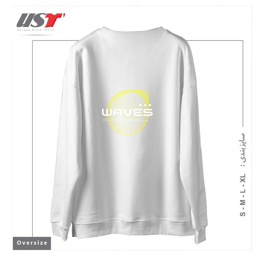 طرح typography 49 سوییشرت اورسایزرنگ سفید