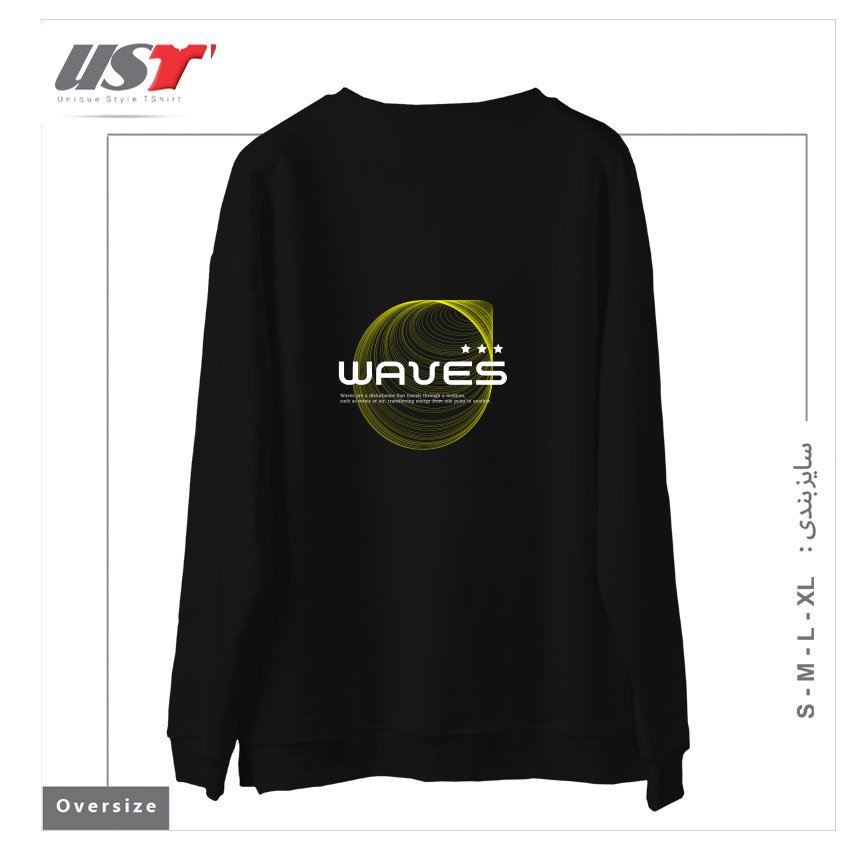 طرح typography 49 سوییشرت اورسایزرنگ مشکی