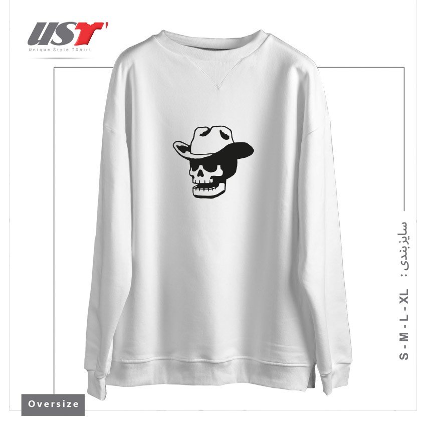 سوییشرت اورسایز طرح COWBOY SKULL