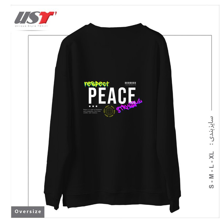 طرح typography 51 سوییشرت اورسایزرنگ مشکی