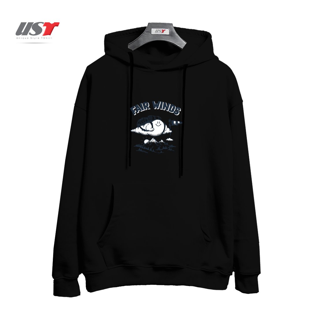 طرح FAIR WINDS هودی اورسایزرنگ مشکی