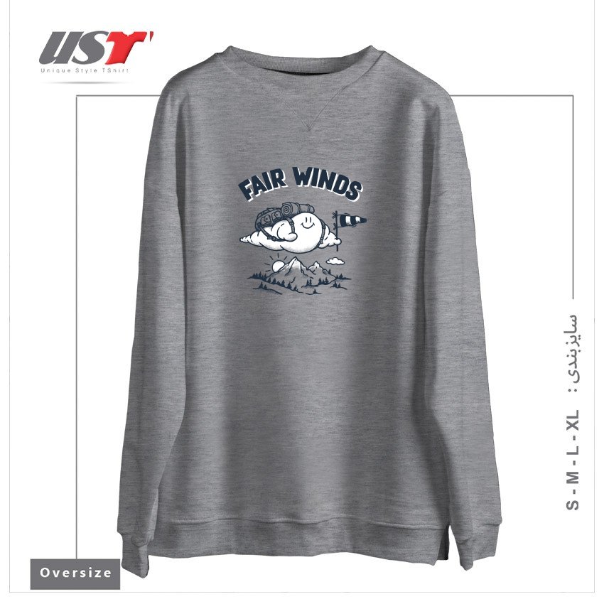سوییشرت اورسایز طرح FAIR WINDS