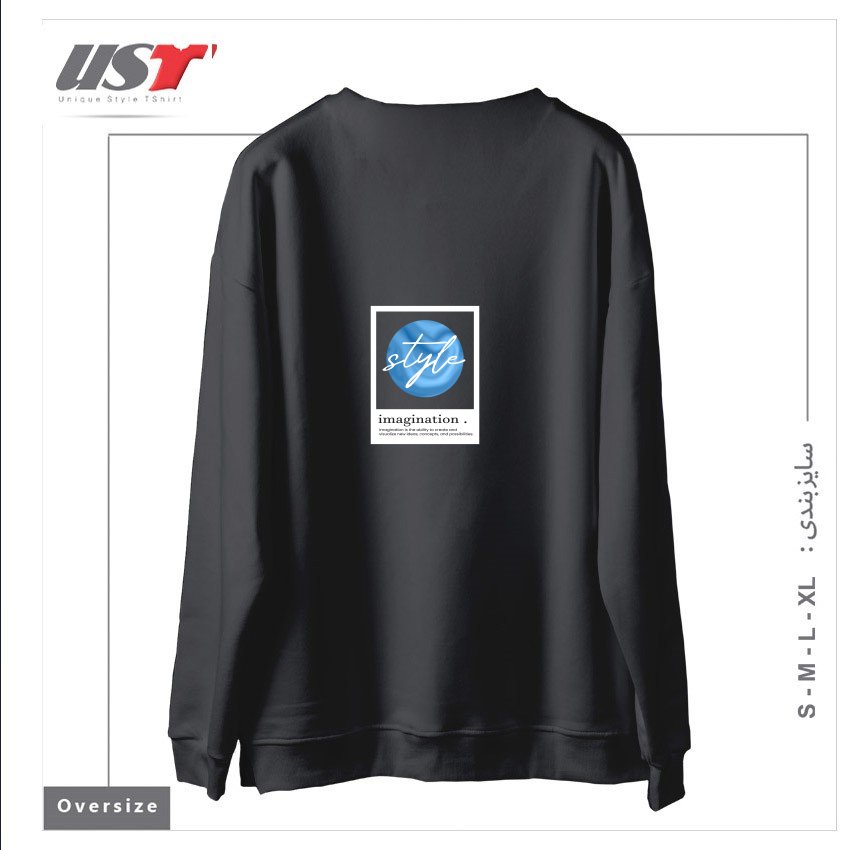 طرح typography 52 سوییشرت اورسایزرنگ دودی