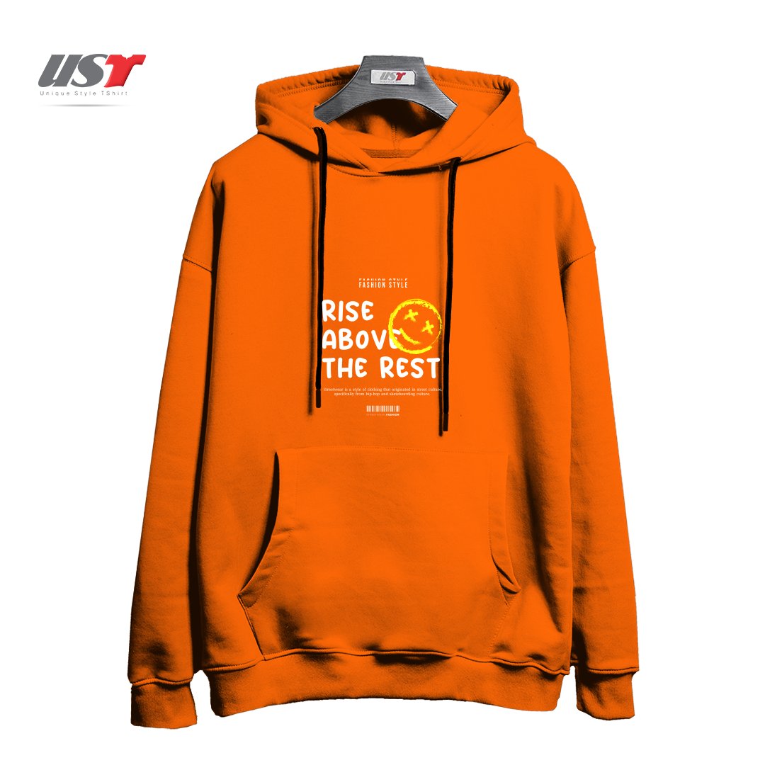 طرح typography 53 هودی اورسایزرنگ نارنجی