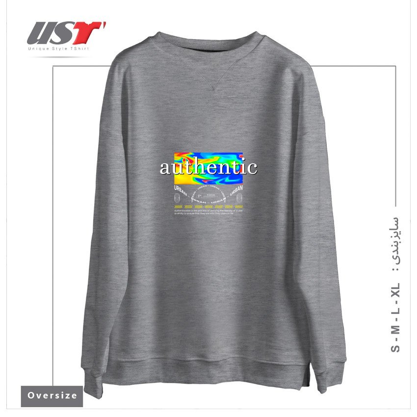 سوییشرت اورسایز طرح typography 54