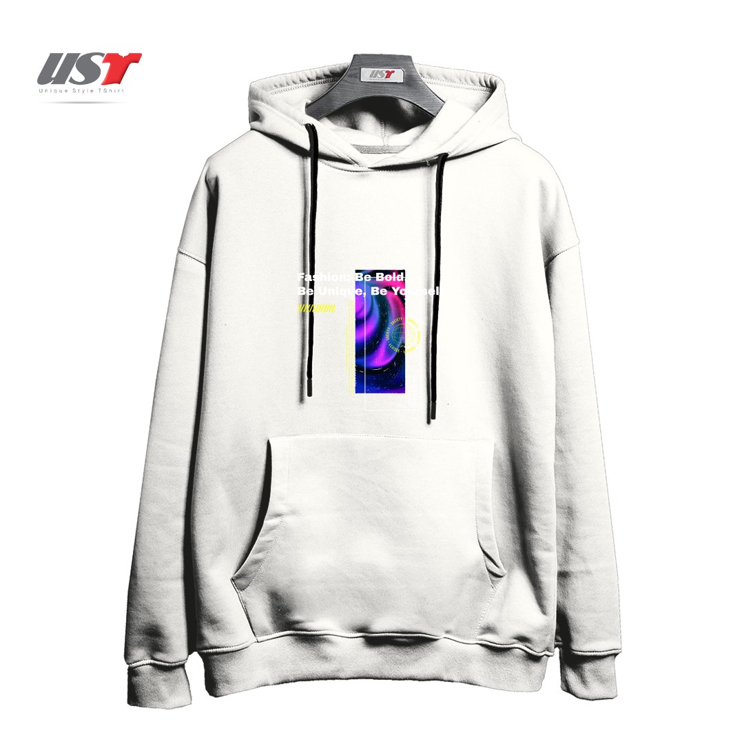 طرح typography 55 هودی اورسایزرنگ سفید