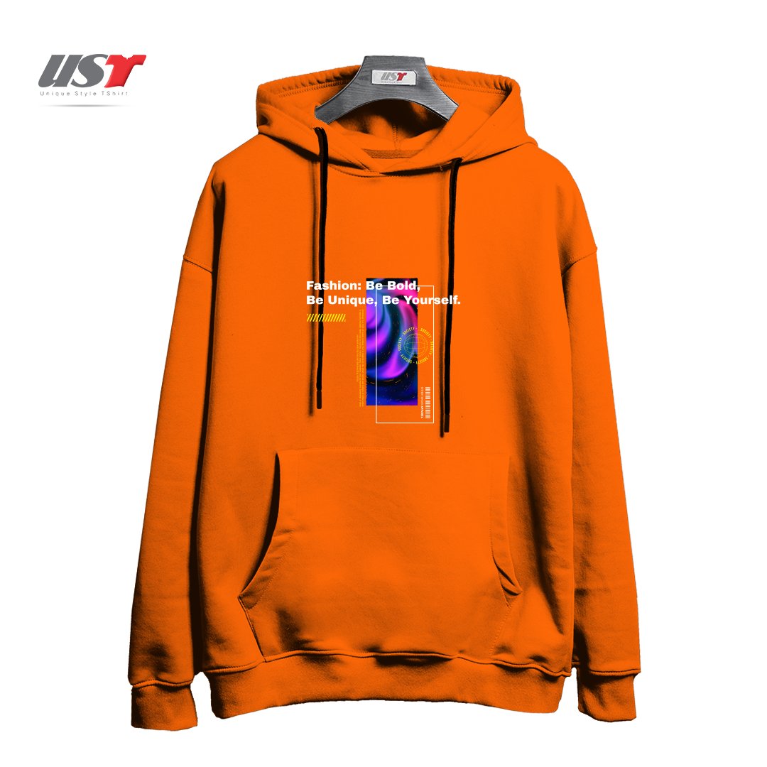 طرح typography 55 هودی اورسایزرنگ نارنجی