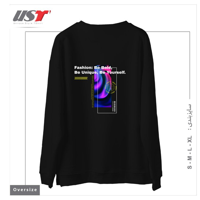طرح typography 55 سوییشرت اورسایزرنگ مشکی