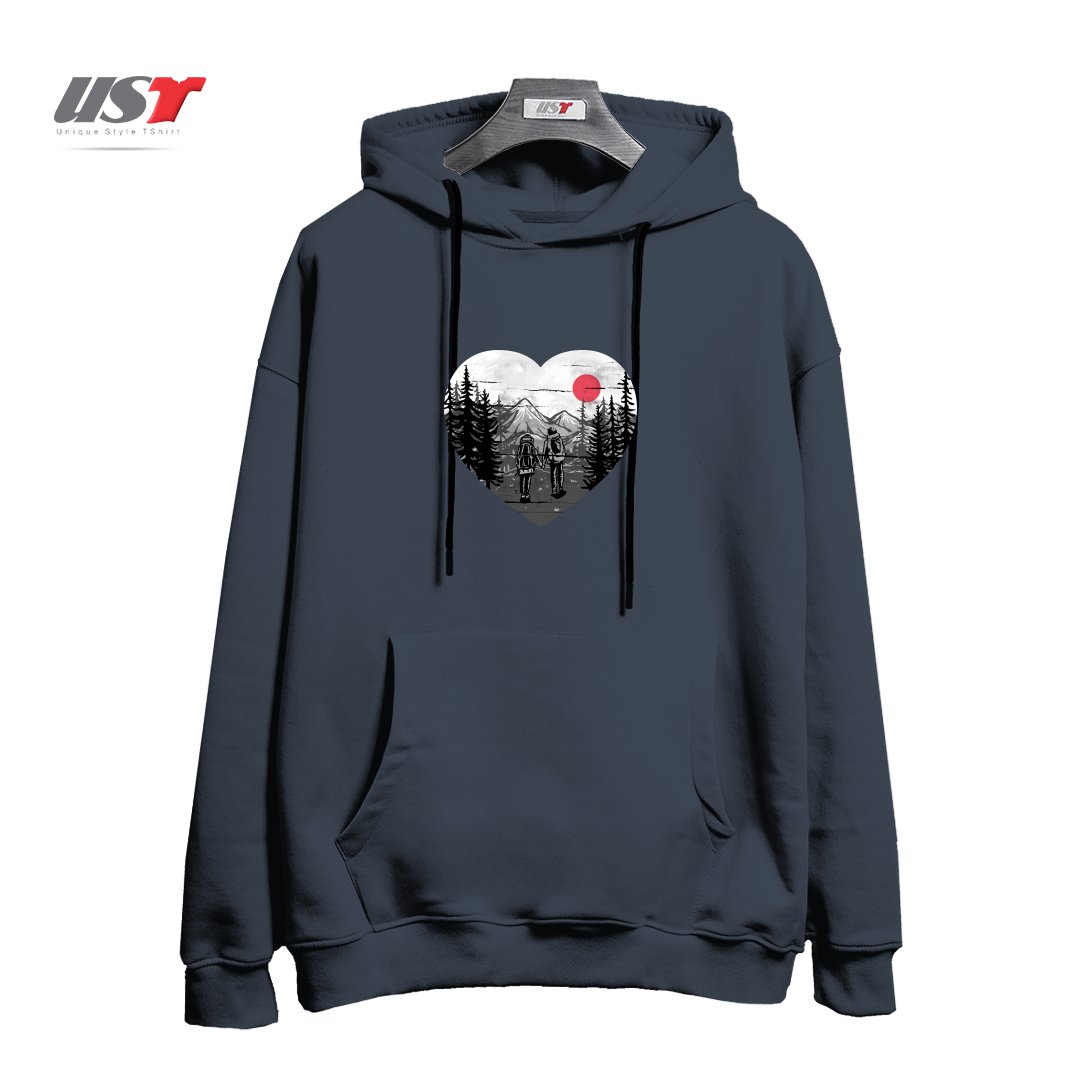 هودی اورسایز طرح HIKE AND LOVE