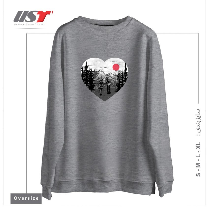 سوییشرت اورسایز طرح HIKE AND LOVE