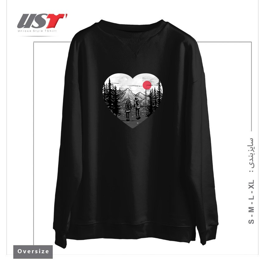 سوییشرت اورسایز طرح HIKE AND LOVE