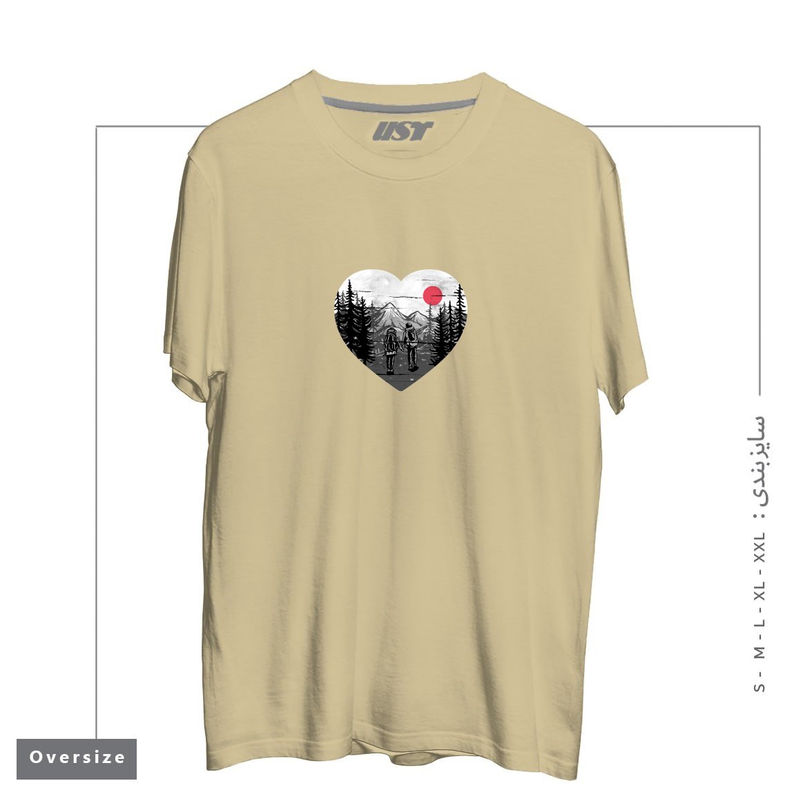 تیشرت اورسایز طرح HIKE AND LOVE