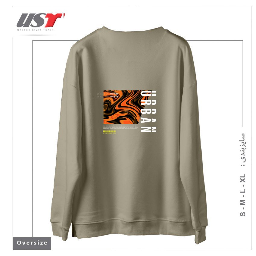 طرح typography 56 سوییشرت اورسایزرنگ نخودی