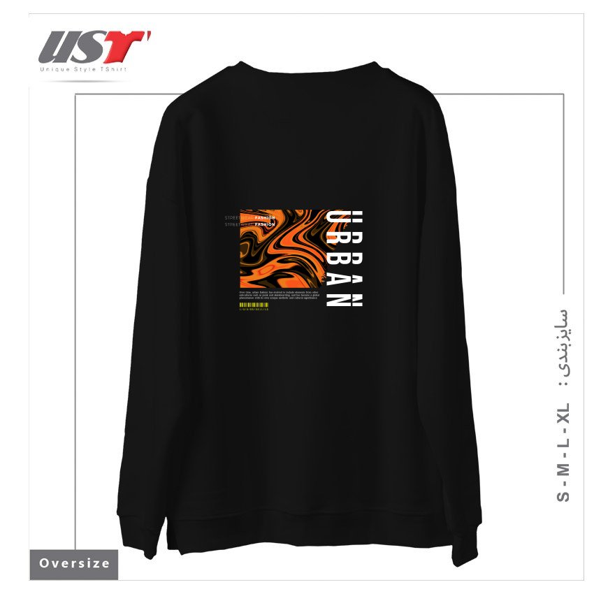 طرح typography 56 سوییشرت اورسایزرنگ مشکی