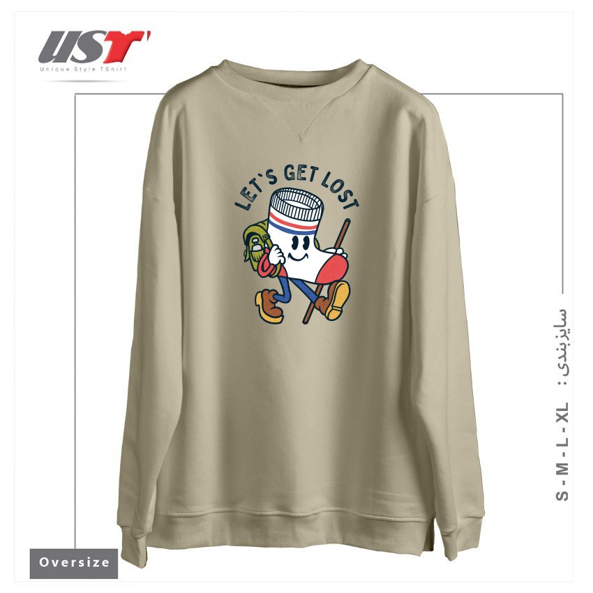 سوییشرت اورسایز طرح LET'S GET LOST