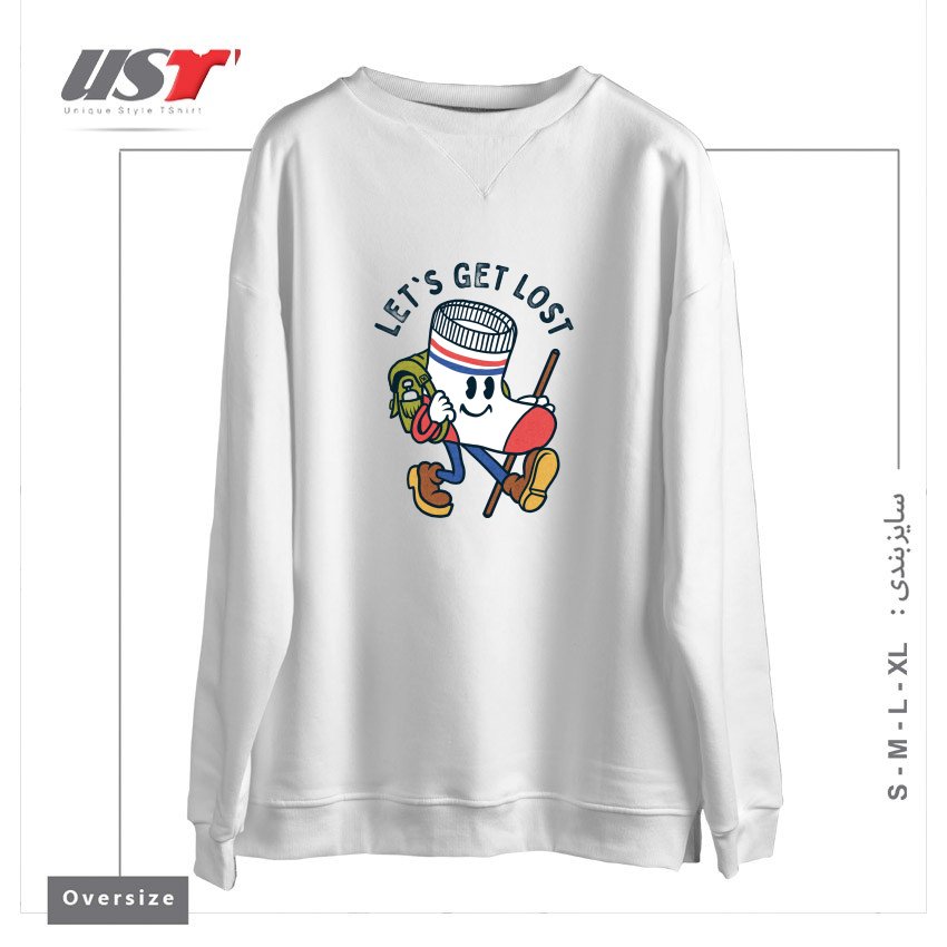 سوییشرت اورسایز طرح LET'S GET LOST
