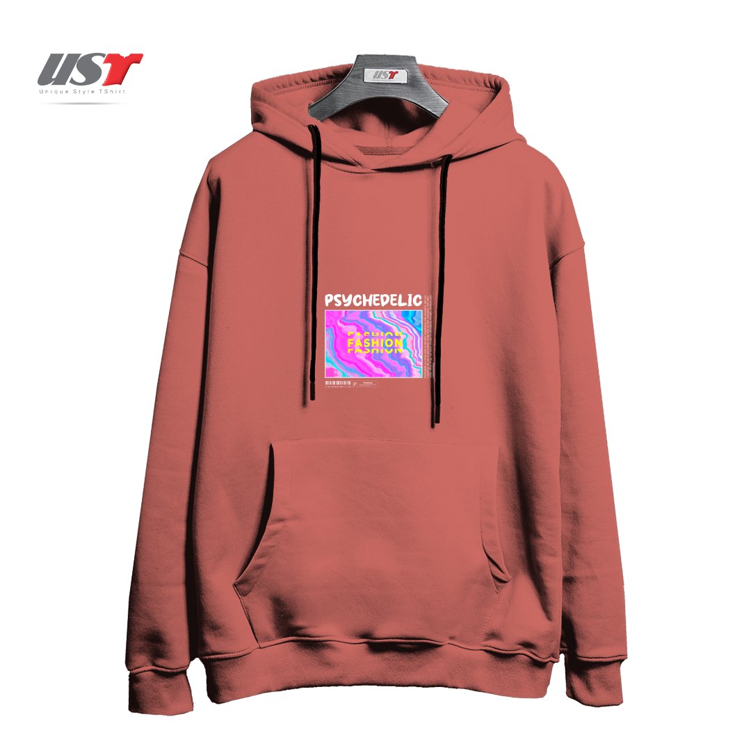 طرح typography 62 هودی اورسایزرنگ آجری