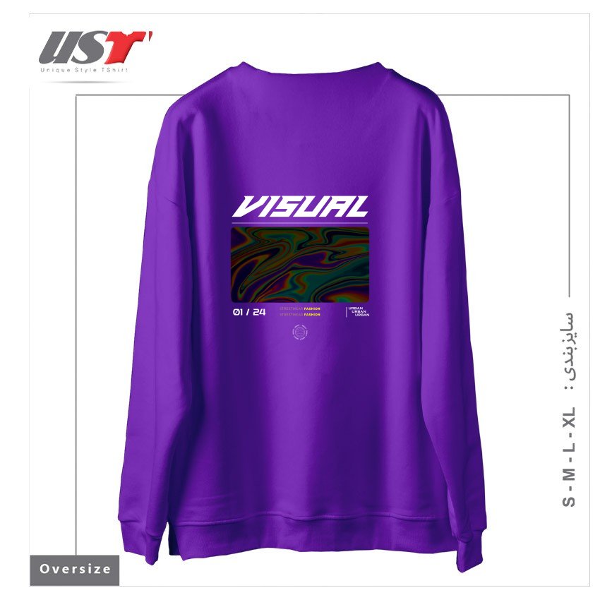 طرح typography 63 سوییشرت اورسایزرنگ بنفش