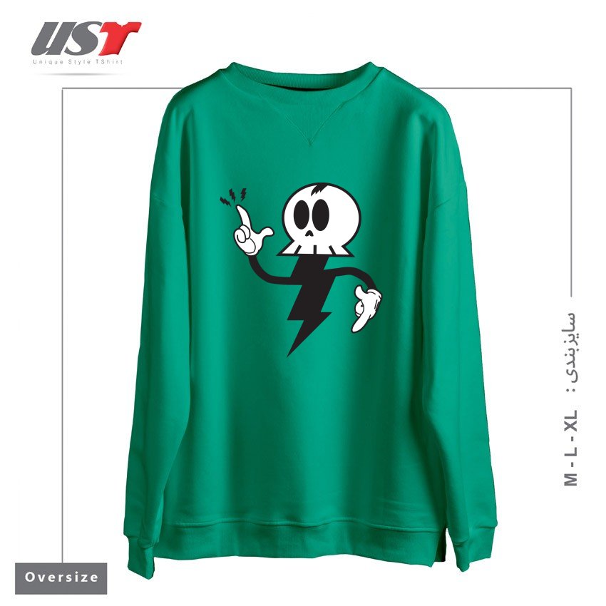 طرح DEATHRAY سوییشرت اورسایزرنگ سبز سدری