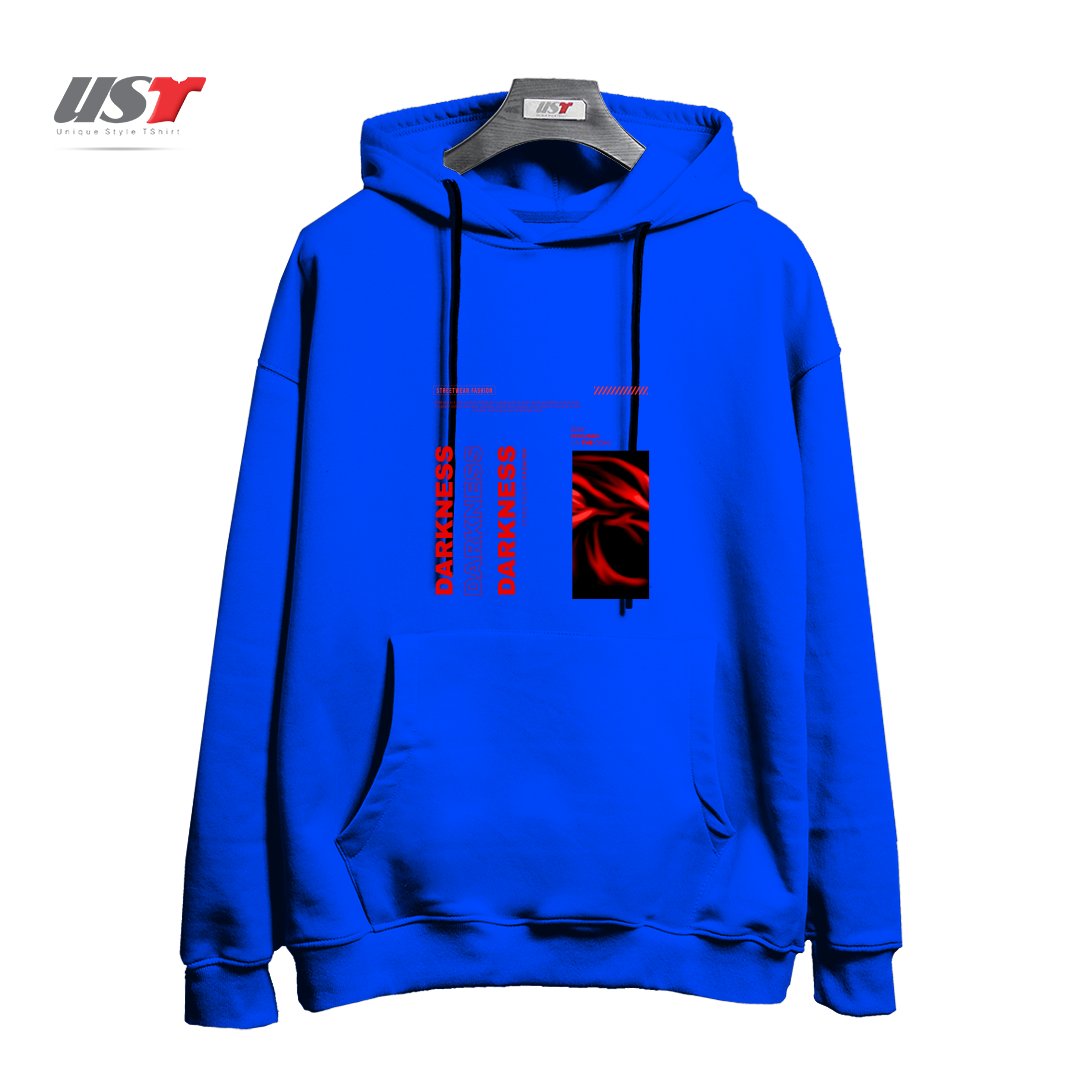 طرح typography 68 هودی اورسایزرنگ آبی شالی