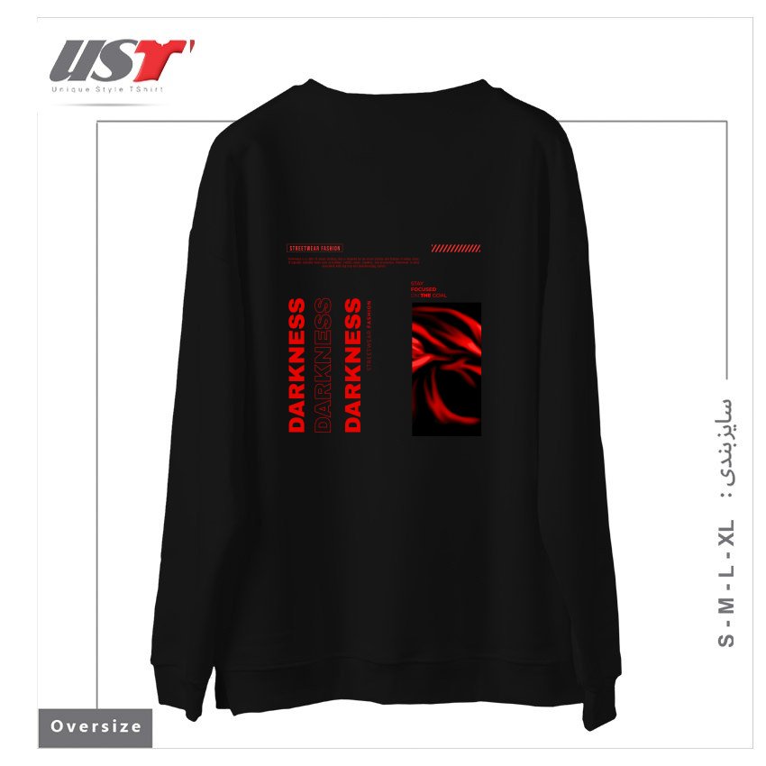 طرح typography 68 سوییشرت اورسایزرنگ مشکی