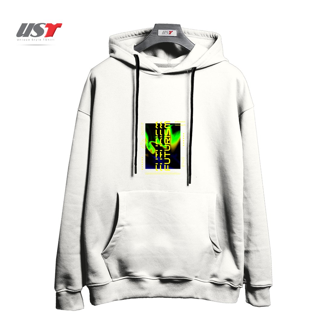 طرح typography 70 هودی اورسایزرنگ سفید