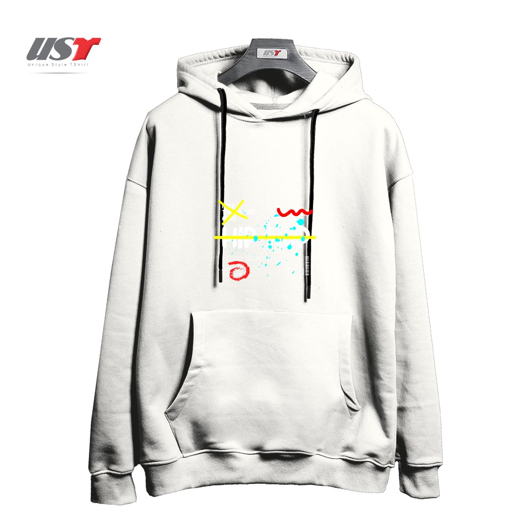 طرح typography 72 هودی اورسایزرنگ سفید