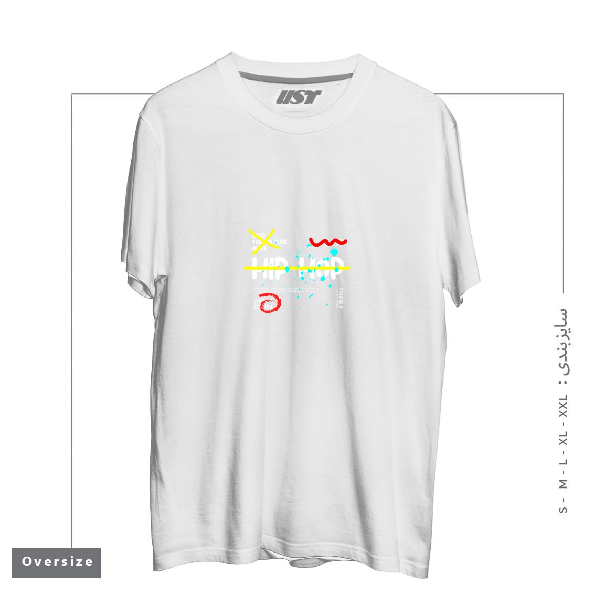 طرح typography 72 تیشرت اورسایزرنگ سفید