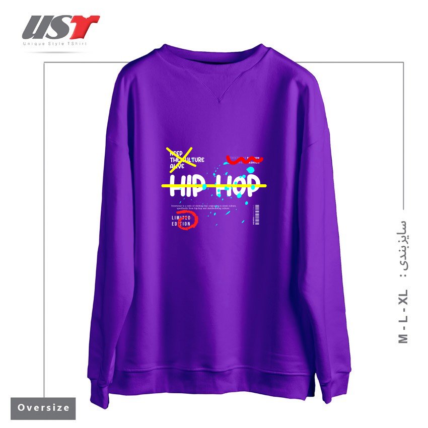 سوییشرت اورسایز طرح typography 72