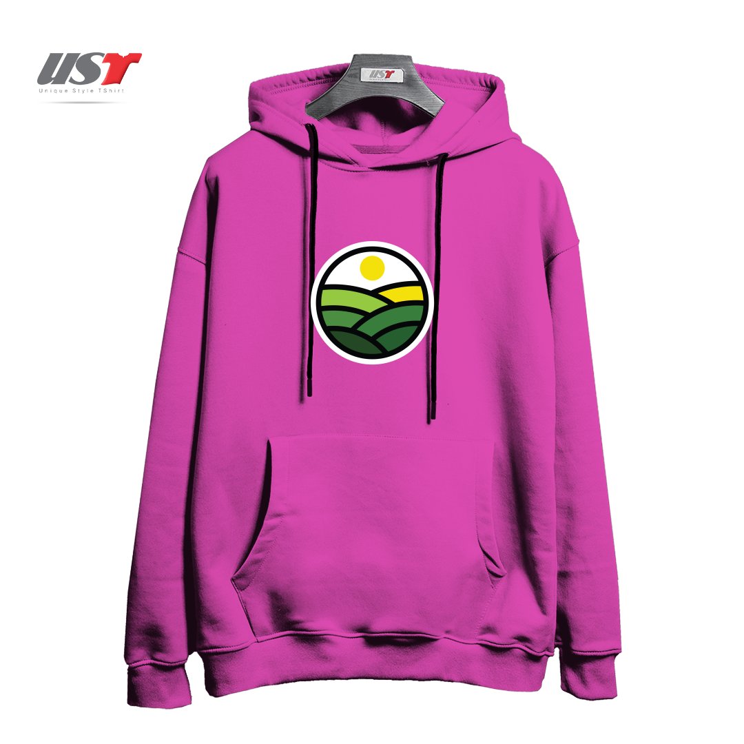 طرح NATURE LINE هودی اورسایزرنگ صورتی