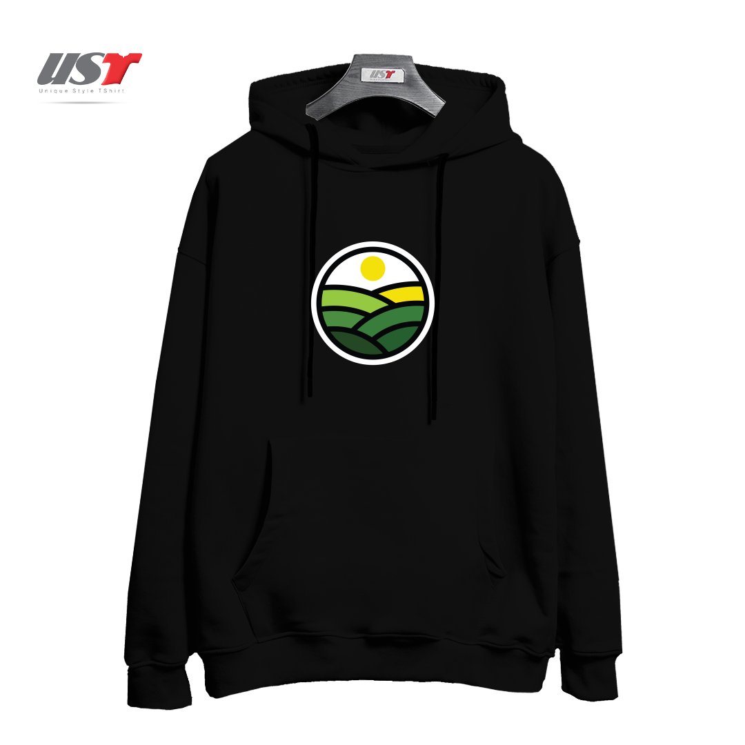 طرح NATURE LINE هودی اورسایزرنگ مشکی