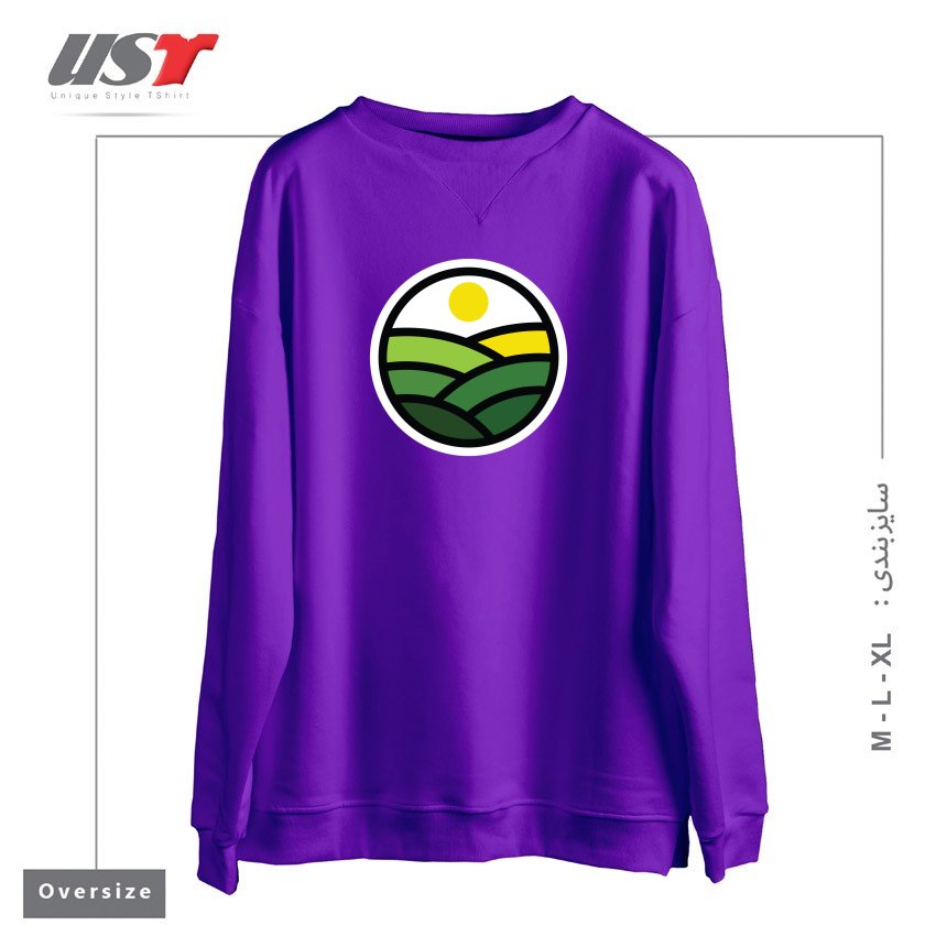 سوییشرت اورسایز طرح NATURE LINE