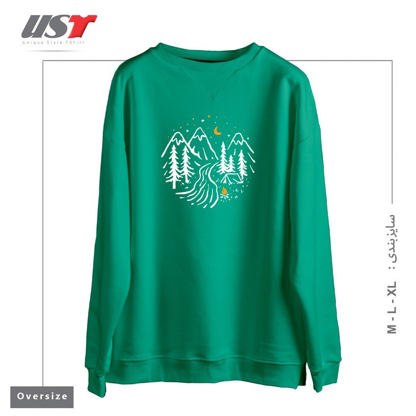 سوییشرت اورسایز طرح NIGHT CAMPING