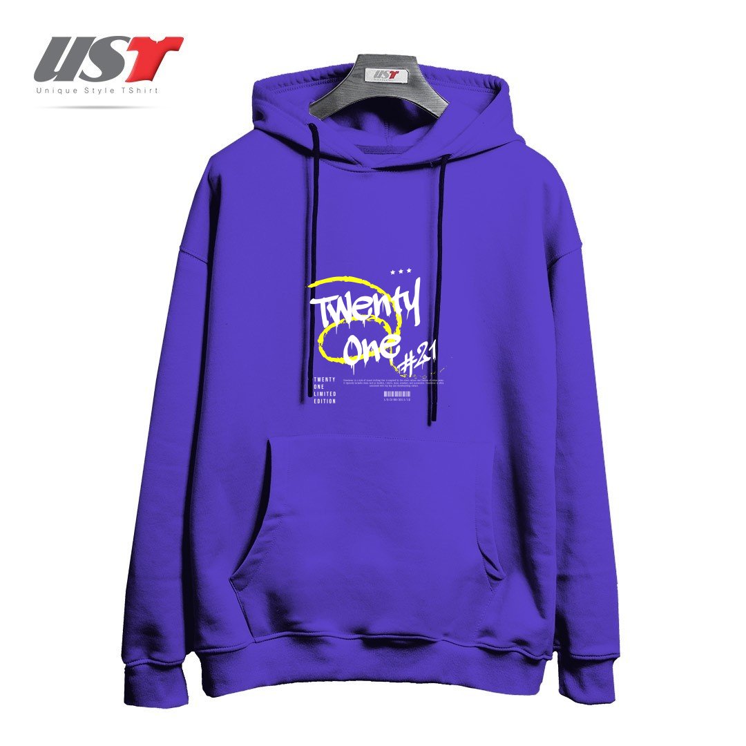 طرح typography 74 هودی اورسایزرنگ بنفش