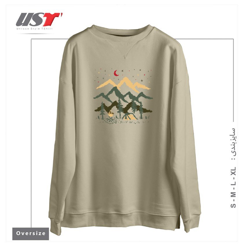 سوییشرت اورسایز طرح NIGHT CAMPING1