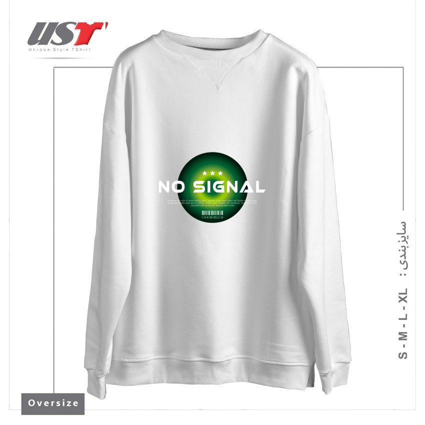 طرح typography 78 سوییشرت اورسایزرنگ سفید