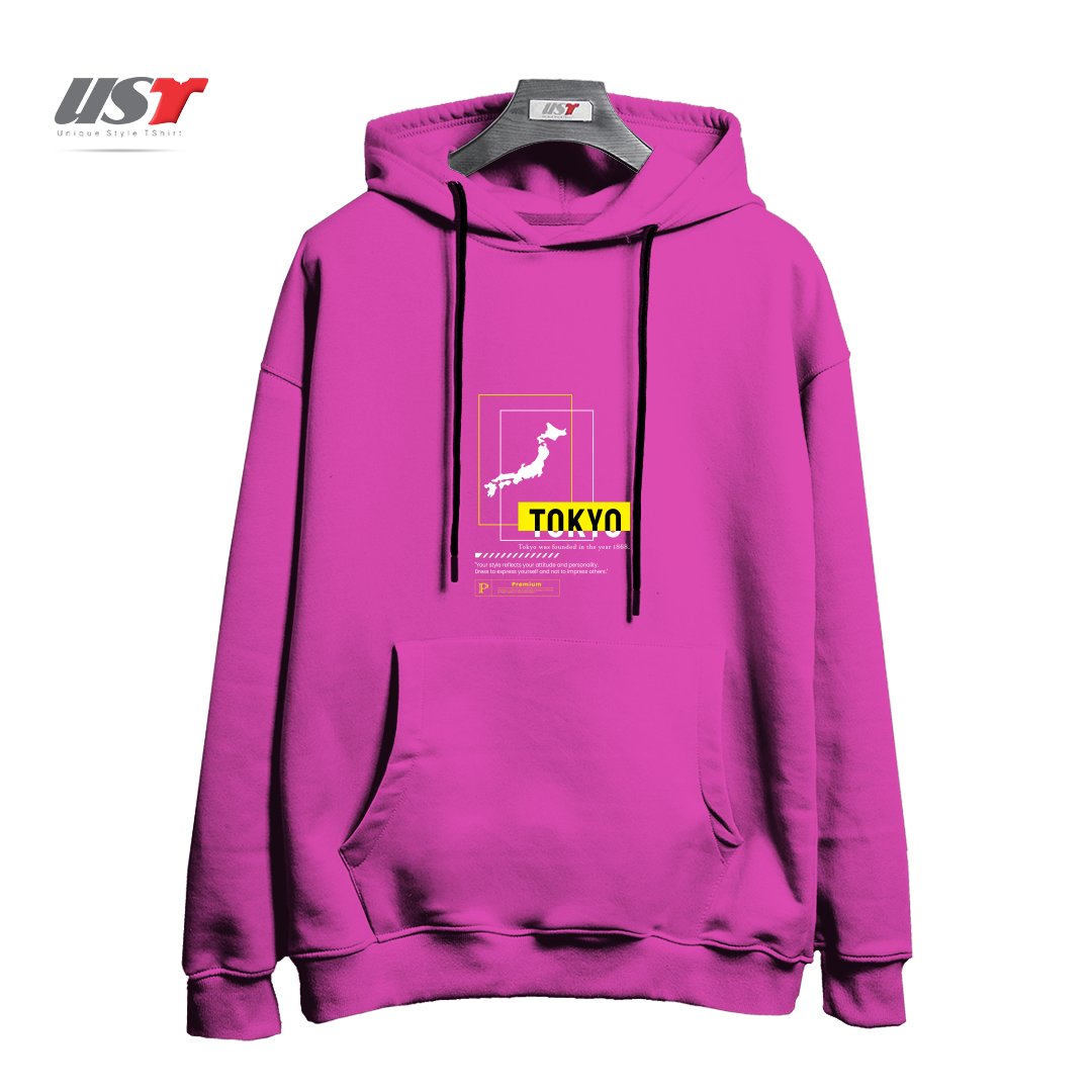 طرح typography 81 هودی اورسایزرنگ صورتی