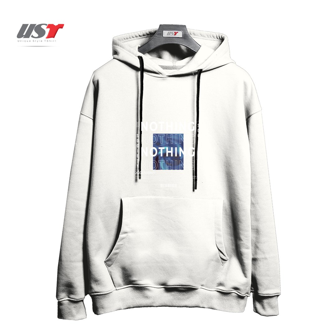 طرح typography 83 هودی اورسایزرنگ سفید