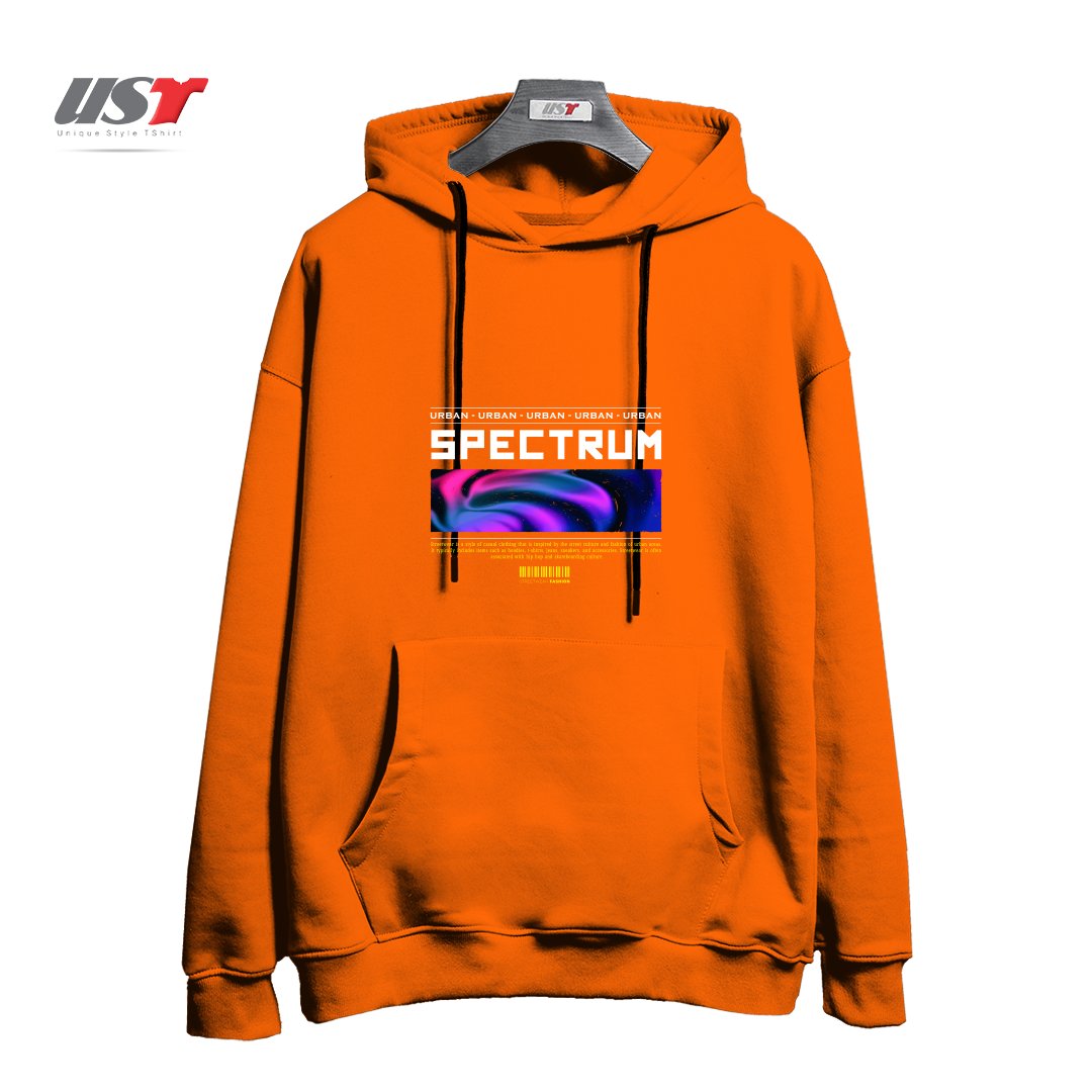 طرح typography 90 هودی اورسایزرنگ نارنجی