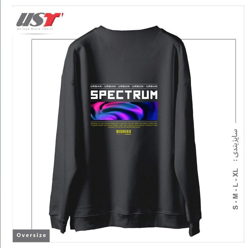 طرح typography 90 سوییشرت اورسایزرنگ دودی