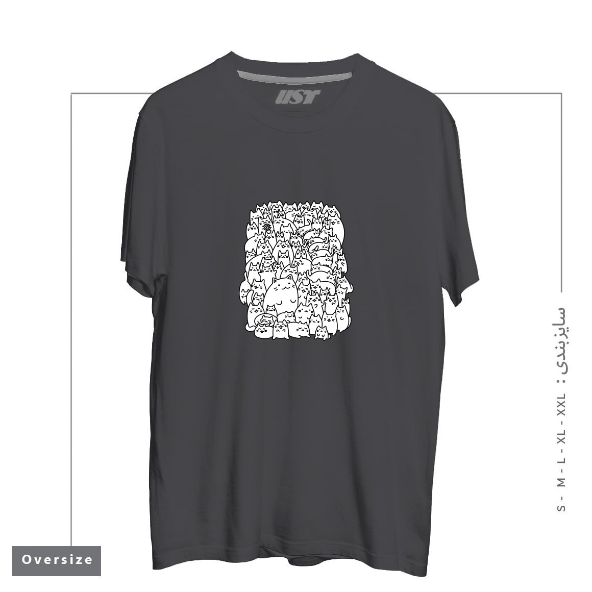 طرح DOODLETOWN KITTIES تیشرت اورسایزرنگ دودی