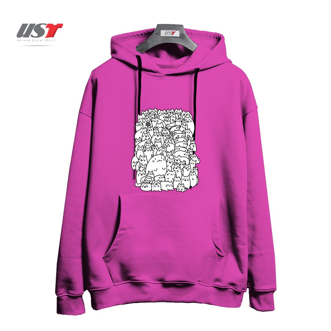 هودی اورسایز طرح DOODLETOWN KITTIES