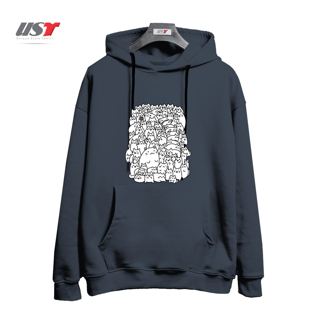 طرح DOODLETOWN KITTIES هودی اورسایزرنگ دودی