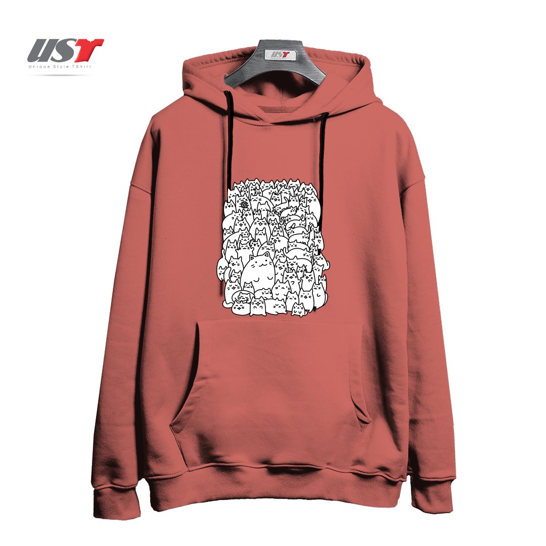 هودی اورسایز طرح DOODLETOWN KITTIES