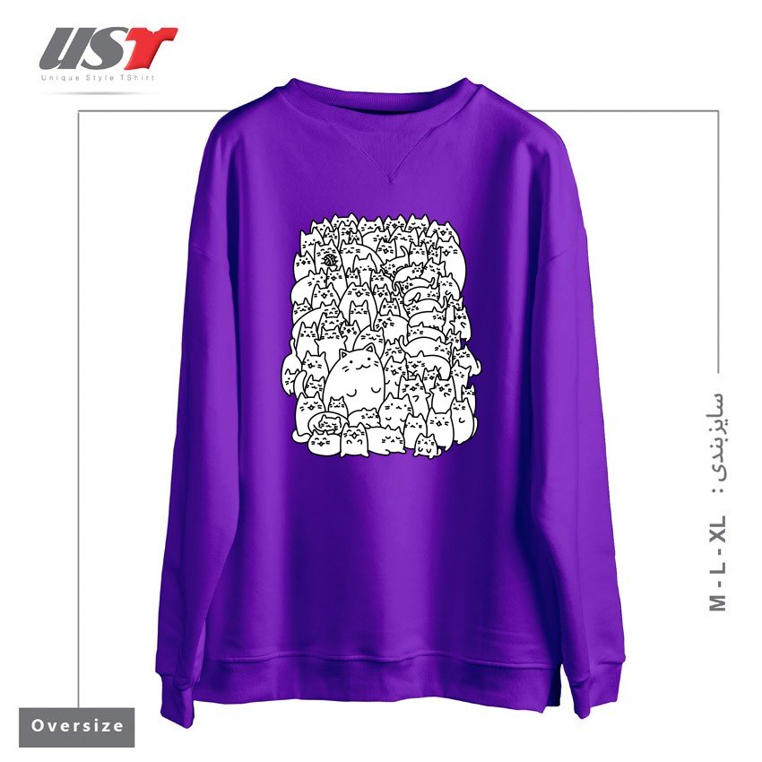 سوییشرت اورسایز طرح DOODLETOWN KITTIES