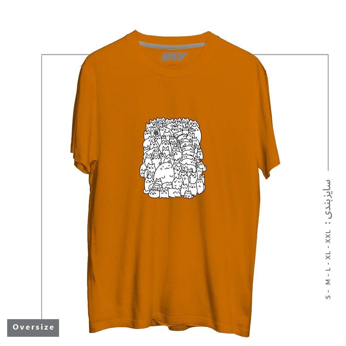 تیشرت اورسایز طرح DOODLETOWN KITTIES