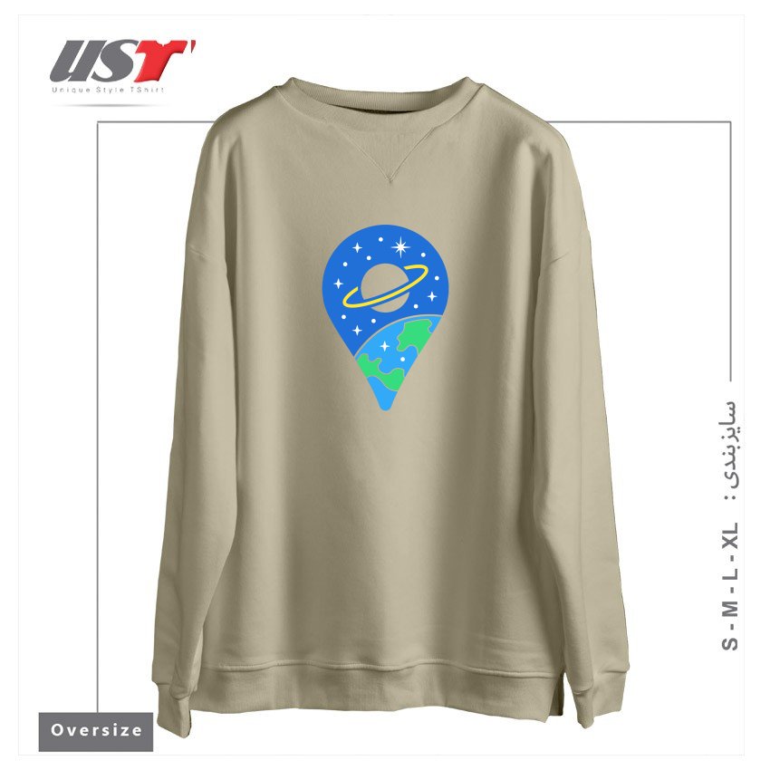 سوییشرت اورسایز طرح SPACE PIN