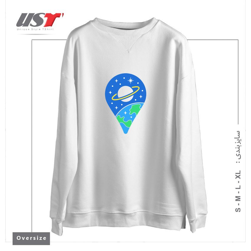 سوییشرت اورسایز طرح SPACE PIN