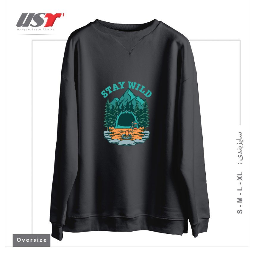 سوییشرت اورسایز طرح STAY WILD