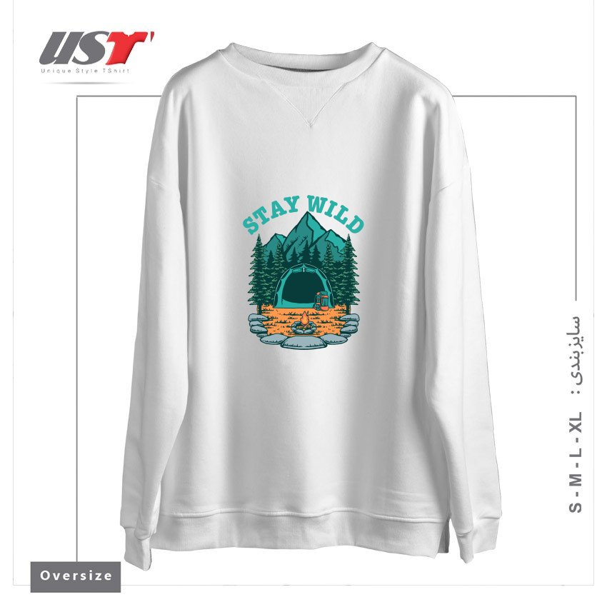 سوییشرت اورسایز طرح STAY WILD